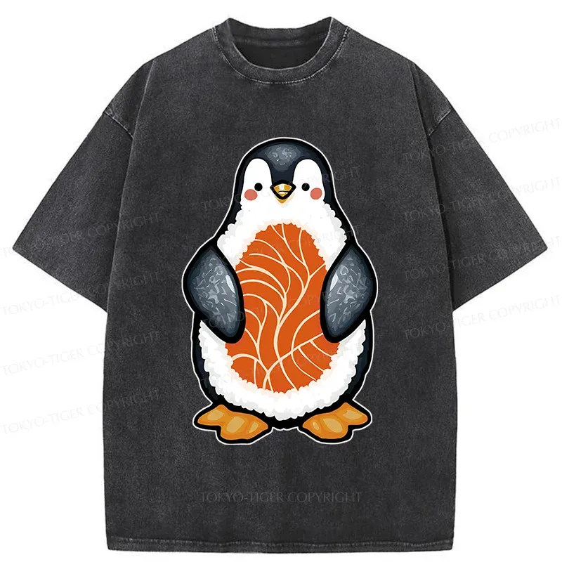 Tokyo-Tiger Penguin Sushi Washed T-Shirt