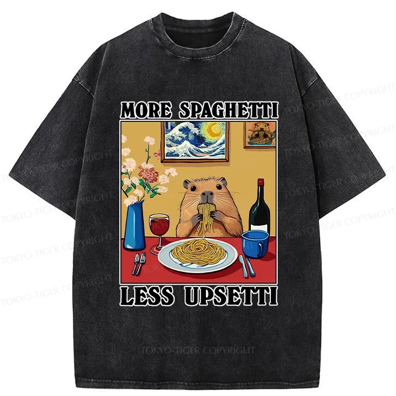 Tokyo-Tiger More Spaghetti Less Upsetti Capybara Washed T-Shirt