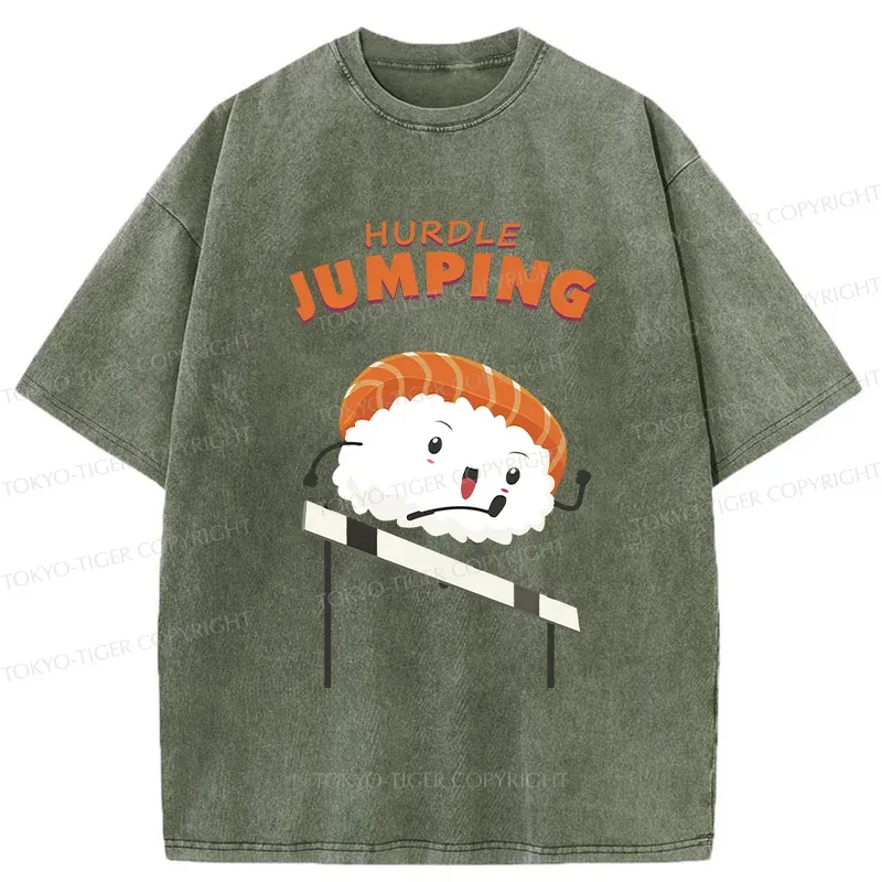 Tokyo-Tiger Hurdle Sushi Washed T-Shirt
