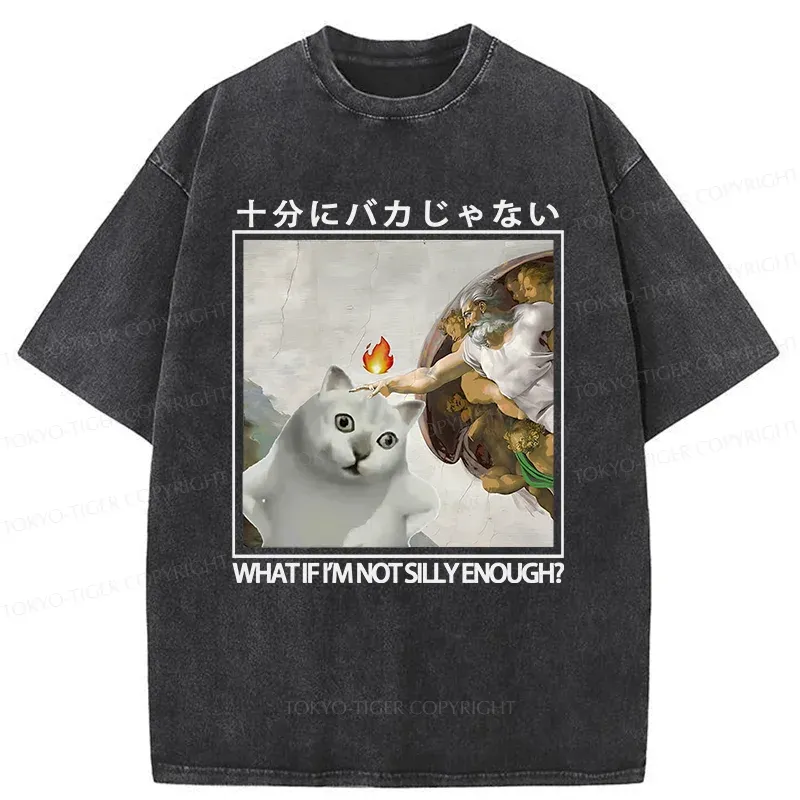 Tokyo-Tiger Stupid Cat Condemned By God Washed T-Shirt