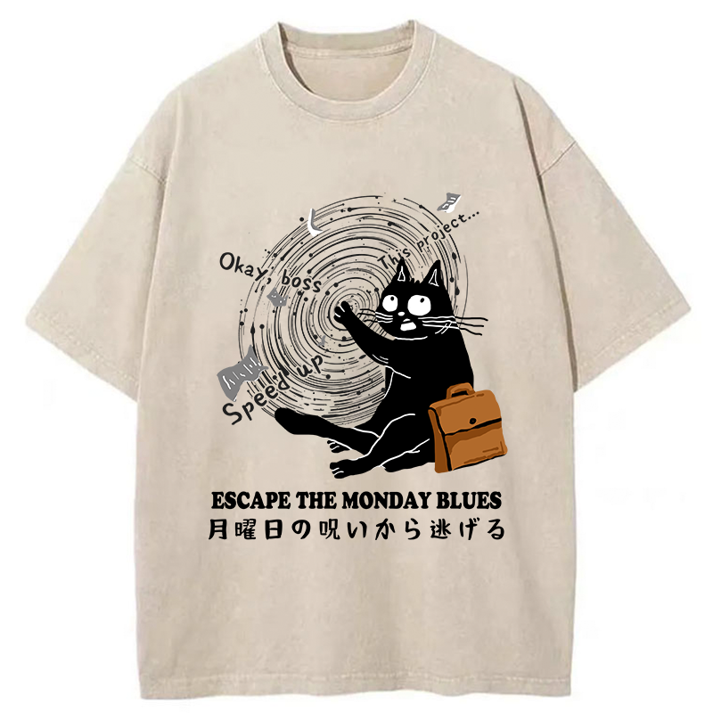 Tokyo-Tiger Escape The Monday Curse Washed T-Shirt