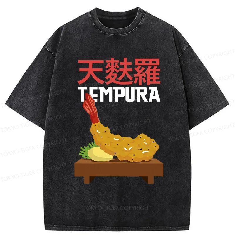 Tokyo-Tiger Shrimp Tempura Washed T-Shirt