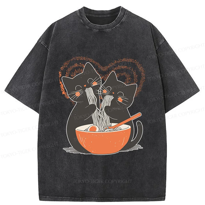 Tokyo-Tiger Let's Eat Ramen Together Washed T-Shirt