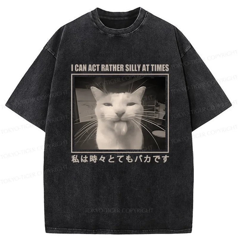 Tokyo-Tiger I Can Act Rather Silly At Times Washed T-Shirt