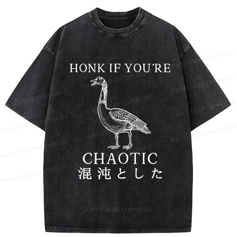 Tokyo-Tiger Honk If You're Chaotic Washed T-Shirt