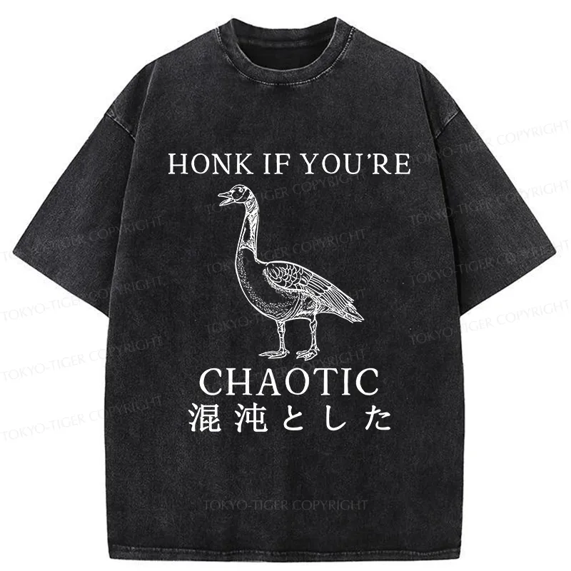 Tokyo-Tiger Honk If You're Chaotic Washed T-Shirt