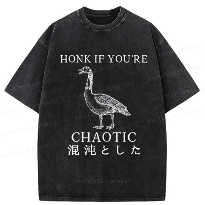 Tokyo-Tiger Honk If You're Chaotic Washed T-Shirt