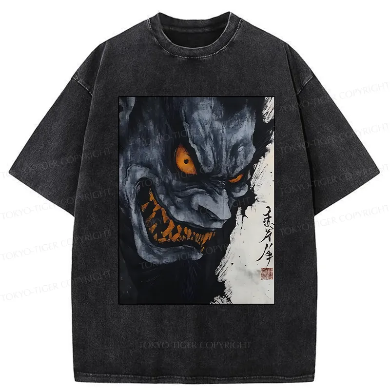 Tokyo-Tiger Japanese Horror Demon Washed T-Shirt
