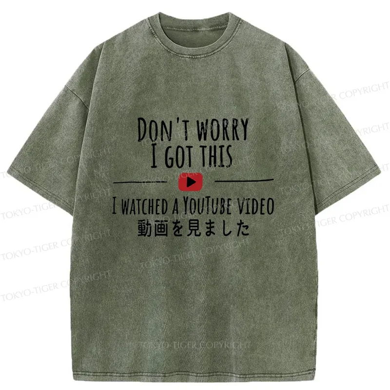 Tokyo-Tiger I Watched The Video Washed T-Shirt