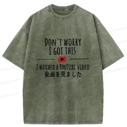 Tokyo-Tiger I Watched The Video Washed T-Shirt