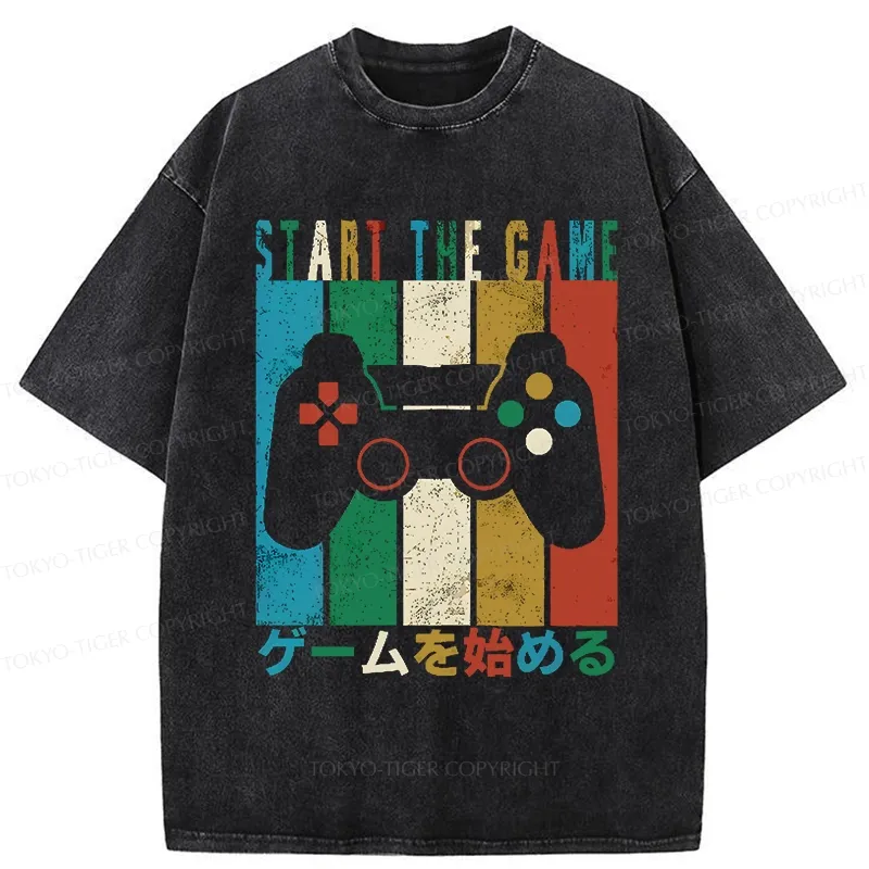 Tokyo-Tiger Start The Game Washed T-Shirt