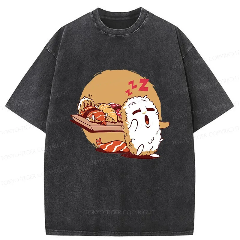 Tokyo-Tiger Sleepwalking Sushi Washed T-Shirt
