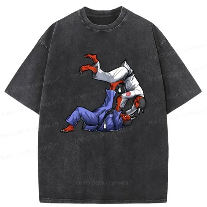 Tokyo-Tiger Karate Duel Ghost Washed T-Shirt