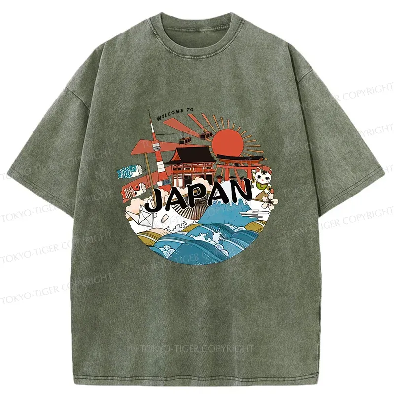 Tokyo-Tiger Welcome To Japan Washed T-Shirt