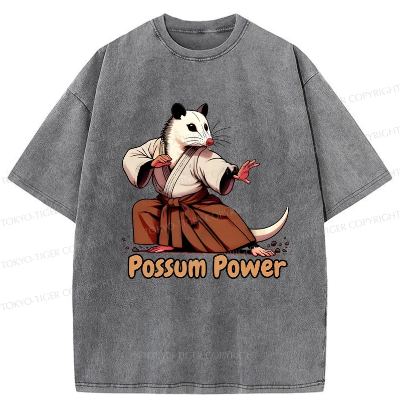 Tokyo-Tiger Possum Power Washed T-Shirt