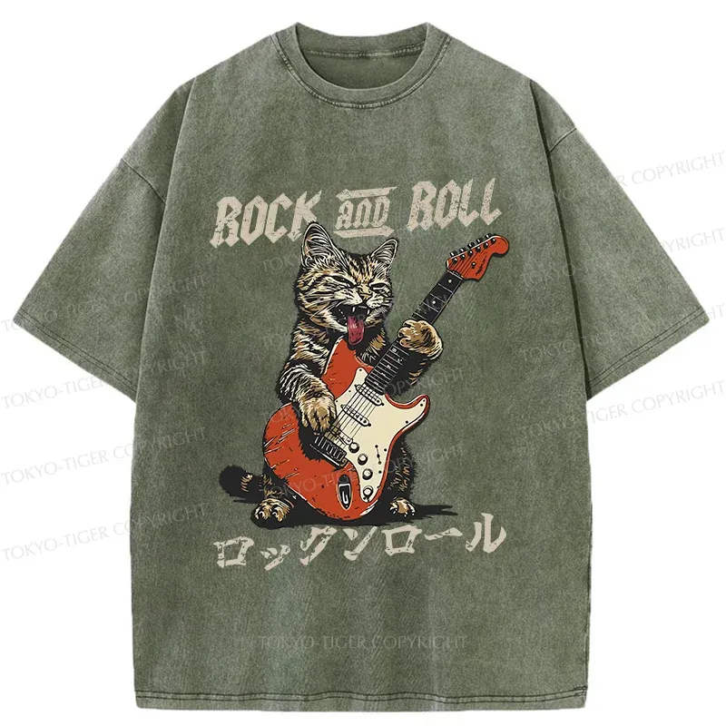 Tokyo-Tiger Rock Cool Cat Washed T-Shirt