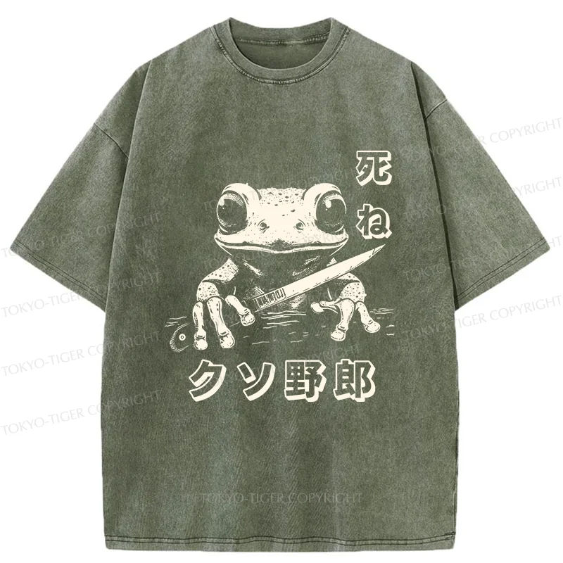 Tokyo-Tiger Frog With Knife Washed T-Shirt