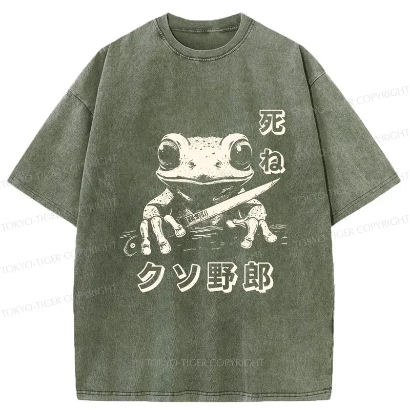 Tokyo-Tiger Frog With Knife Washed T-Shirt