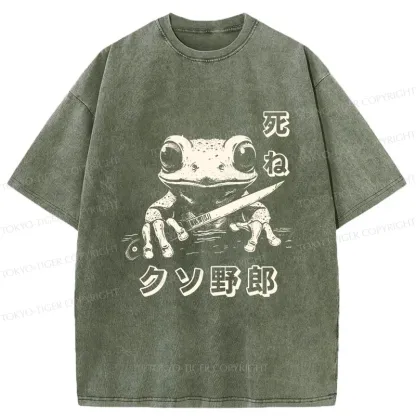 Tokyo-Tiger Frog With Knife Washed T-Shirt