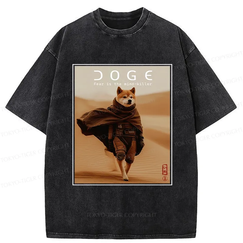 Tokyo-Tiger Fear Is The Mind-killer Doge Washed T-Shirt Sale