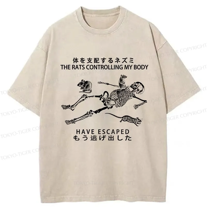 Tokyo-Tiger The Rats Controlling My Body Washed T-Shirt