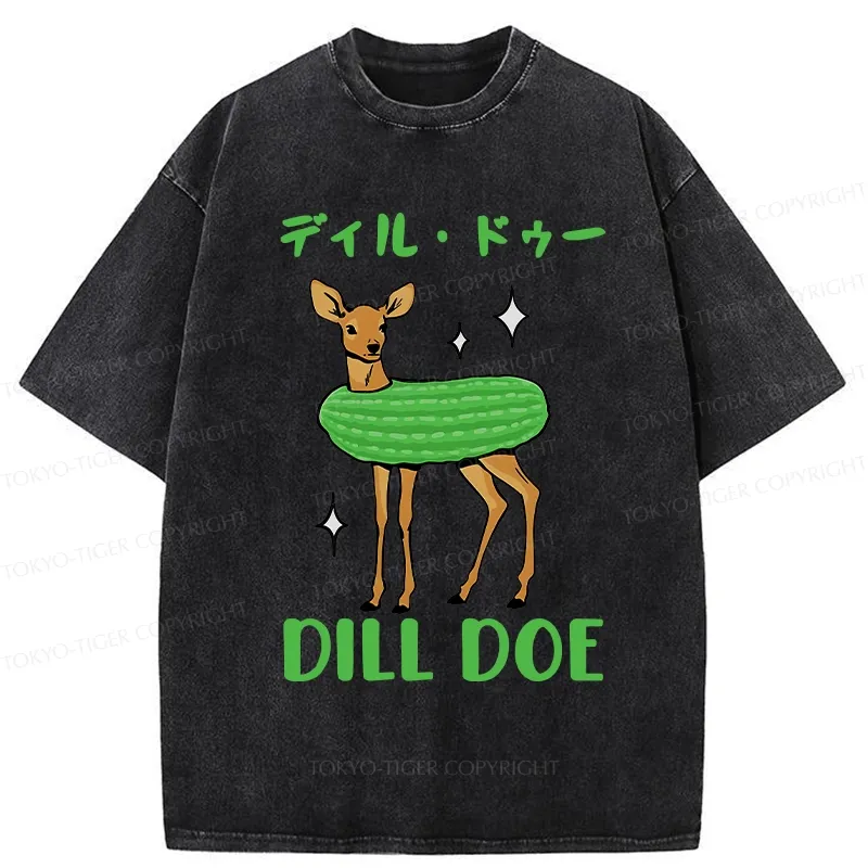 Tokyo-Tiger Dill Doe Funny Washed T-Shirt Sale