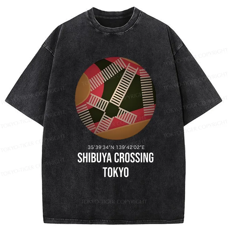 Tokyo-Tiger Shibuya Crossing Japan Washed T-Shirt