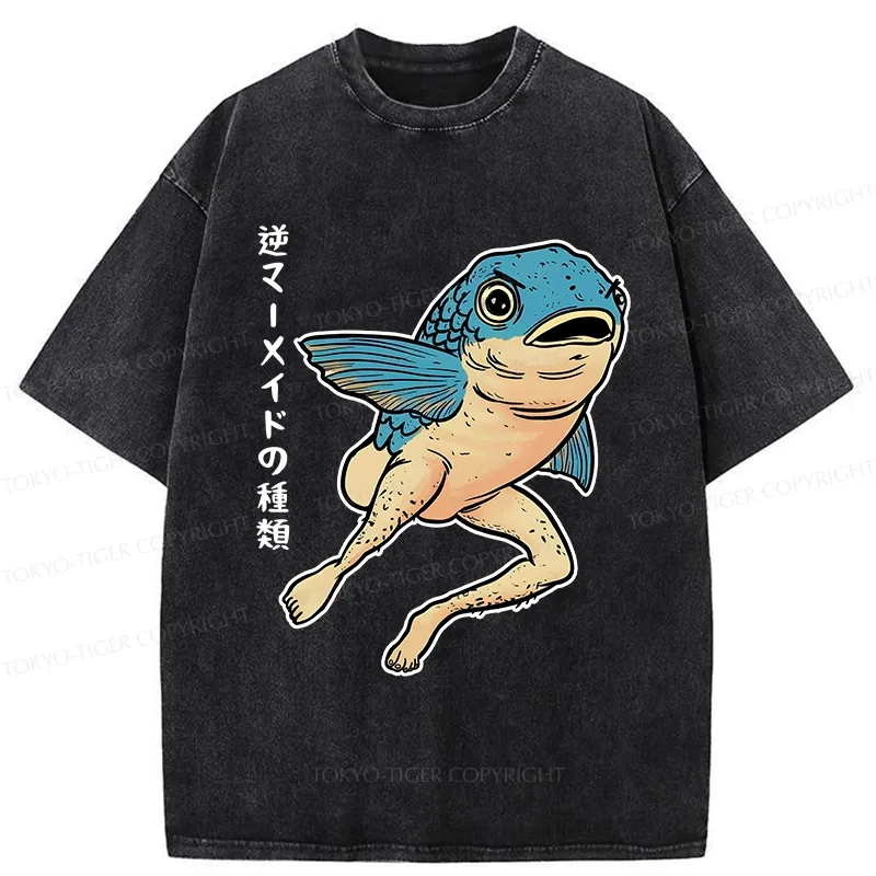 Tokyo-Tiger Types Of Reverse Mode Washed T-Shirt