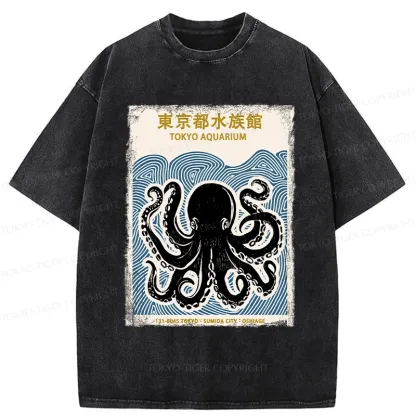 Tokyo-Tiger Tokyo Aquarium Japan Washed T-Shirt