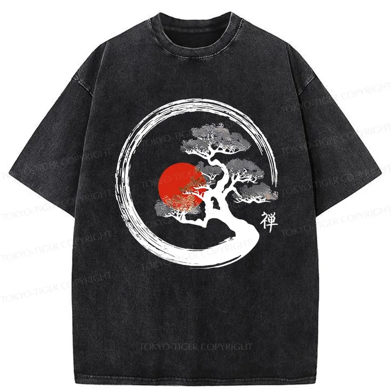 Tokyo-Tiger Vintage Bonsai Tree Washed T-Shirt
