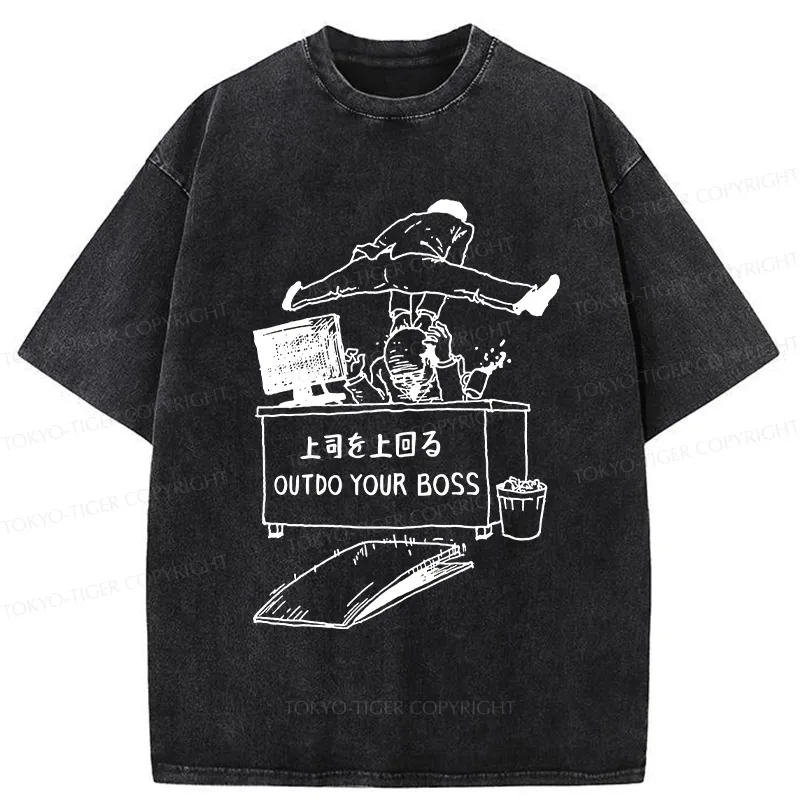 Tokyo-Tiger Outdo Your Boss Washed T-Shirt