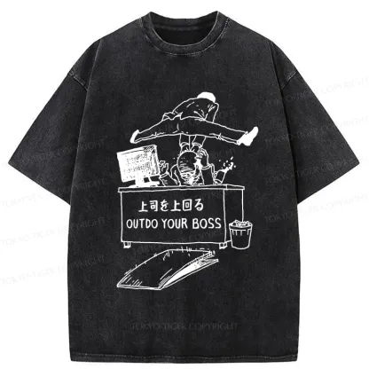 Tokyo-Tiger Outdo Your Boss Washed T-Shirt