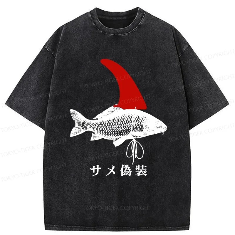 Tokyo-Tiger Camouflage Shark Washed T-Shirt