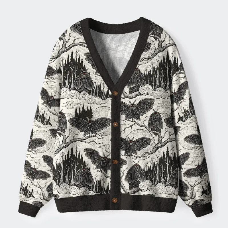 Tokyo-Tiger Mothman At Night Ugly Cardigan Sweater