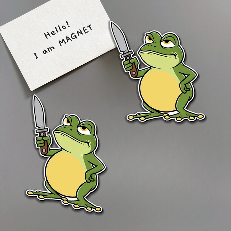 Tokyo-Tiger Funny Frog Holding A Knife Fridge Magnet