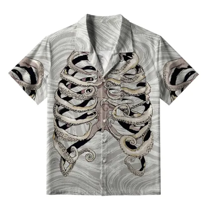 Tokyo-Tiger Octopus Skeleton Aloha Hawaiian Shirt