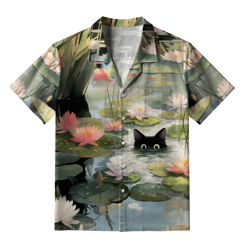 Tokyo-Tiger Cats In The Lotus Pond Aloha Hawaiian Shirt