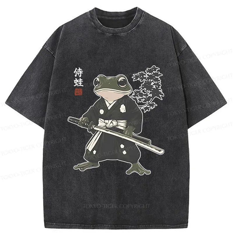 Tokyo-Tiger Samurai Frog Washed T-Shirt