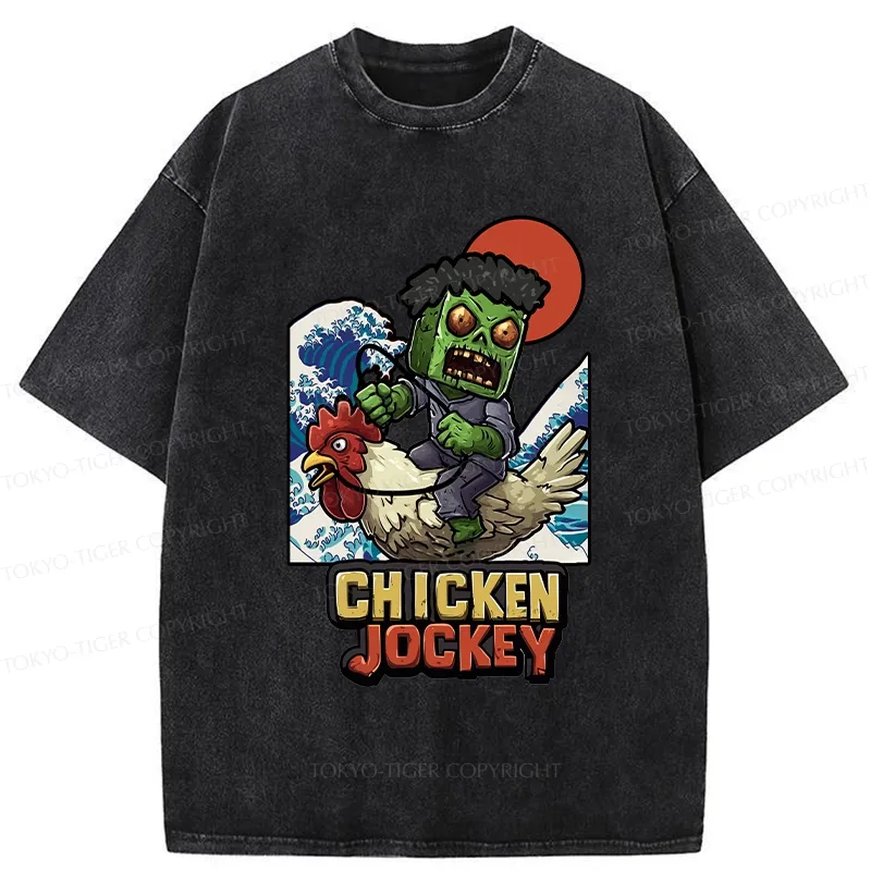 Tokyo-Tiger Chicken Jockey Washed T-Shirt
