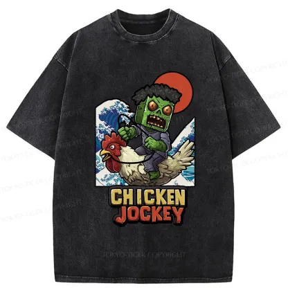 Tokyo-Tiger Chicken Jockey Washed T-Shirt