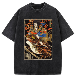 Image of Tokyo-Tiger Japanese Samurai Ride A Toad Washed T-Shirt