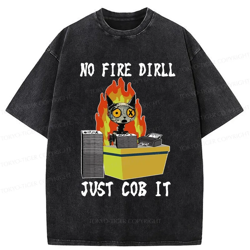 Tokyo-Tiger No Fire Drill Just Cob It Washed T-Shirt