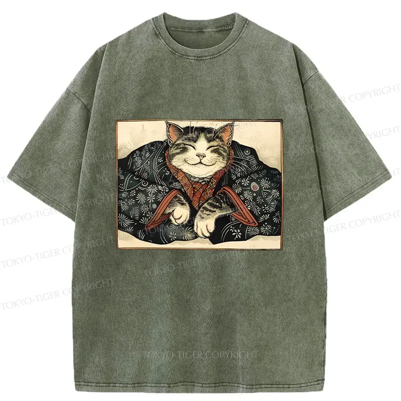Tokyo-Tiger Kind Cat Washed T-Shirt