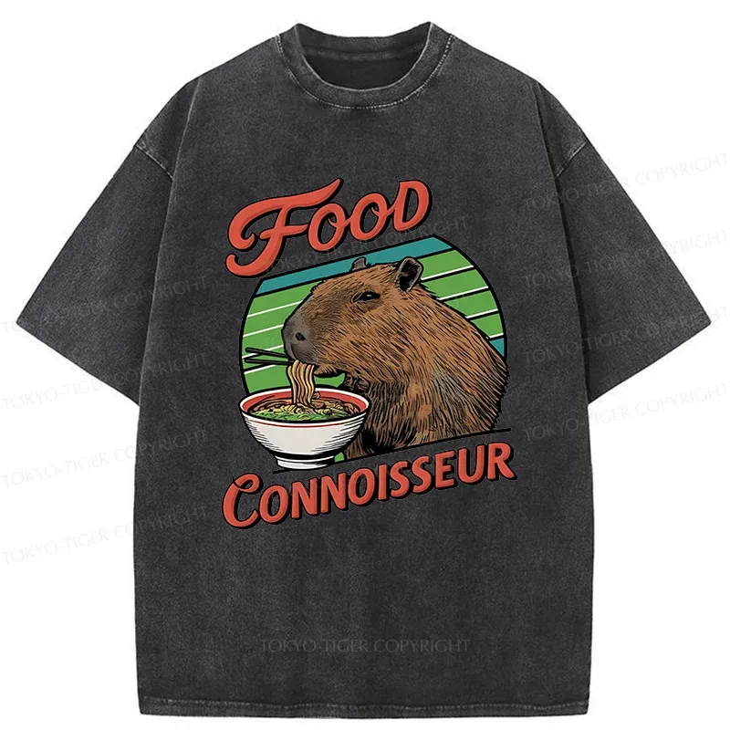 Tokyo-Tiger Gourmet Connoisseur Washed T-Shirt