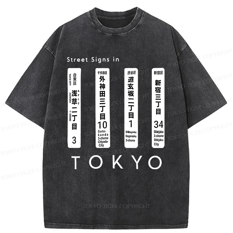 Tokyo-Tiger Tokyo Scenic Spot Washed T-Shirt