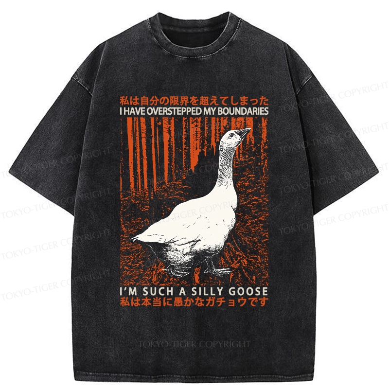 Tokyo-Tiger Such A Silly Goose Funny Washed T-Shirt