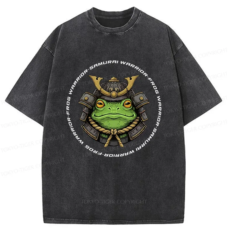Tokyo-Tiger Serious Frog Warrior Washed T-Shirt