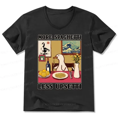 Tokyo-Tiger More Spaghetti Less Upsetti Goose V-Neck Classic T-Shirt