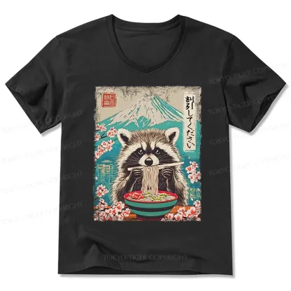 Tokyo-Tiger Please Give Raccoon A Discount V-Neck Classic T-Shirt
