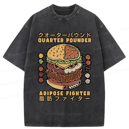 Tokyo-Tiger Big Mac Hamburger Washed T-Shirt